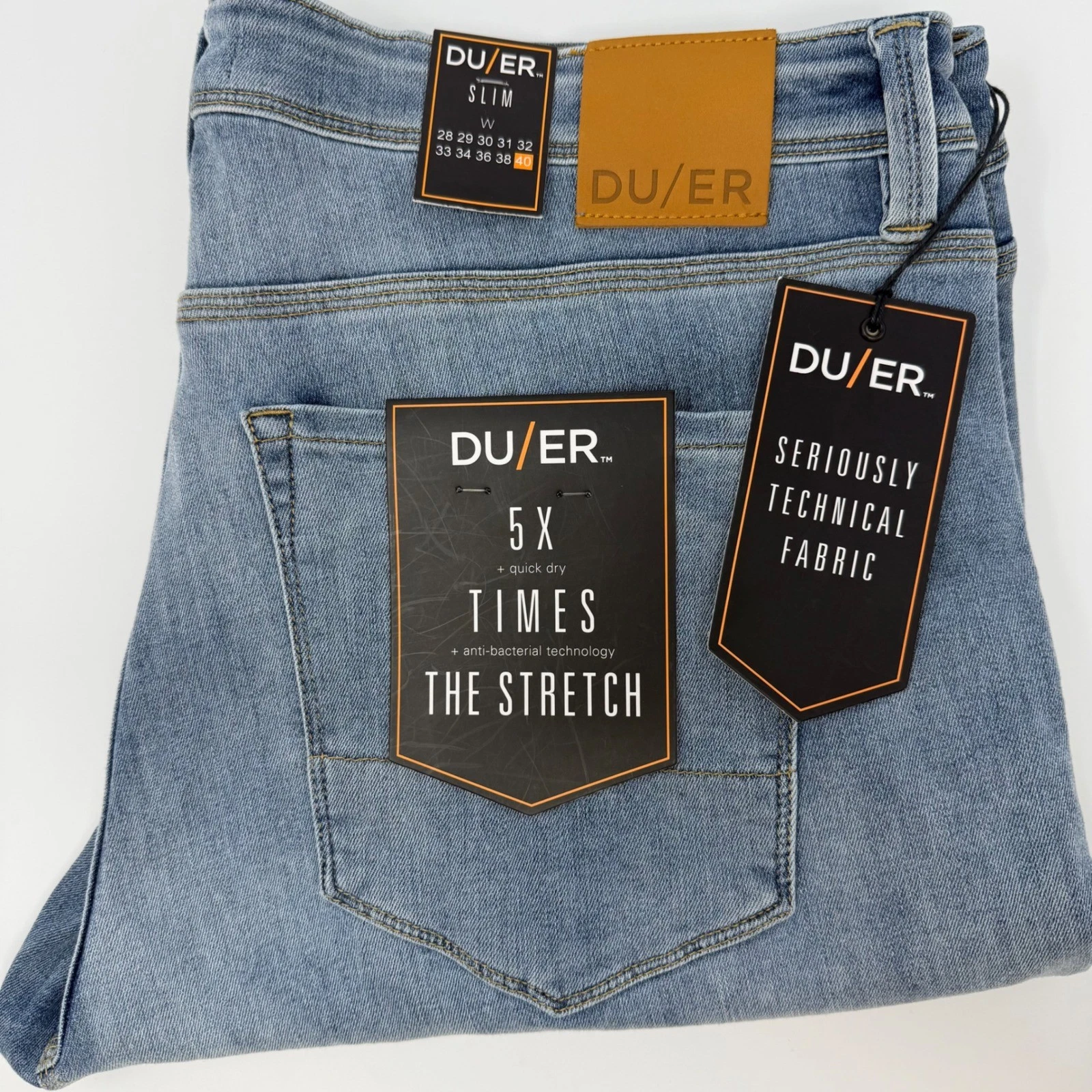 DUER Mens L2X Slim Fit Stretch Performance Denim Shorts Size 40 Light Wash NEW
Opens in a new window