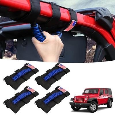 Gaizon 4 Pack Grab Handles Roll Bar Paracord Handgrip 4 Pack, Blue 