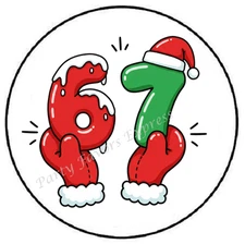67 SIX SEVEN CHRISTMAS ENVELOPE SEALS LABELS STICKERS PARTY FAVORS