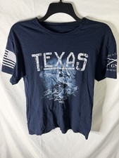 Grunt Style Men's Large Texas Bigger Than The Storm Flag Graphic T-Shirt Navy