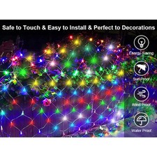 9.8 6.5FT Christmas Mesh Net Light 360 LED Net Light W/ 8 Modes Remote DIY Decor