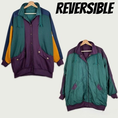 Vintage Be In The Current Seen Colorblock Multicolor Reversible Jacket One Size