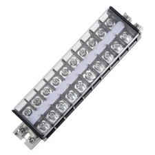 Barrier Terminal Strip Block 660V 30A Dual Rows 10 Positions DIN Rail Base