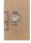 1918- D Mercury Silver Dime - AC VG