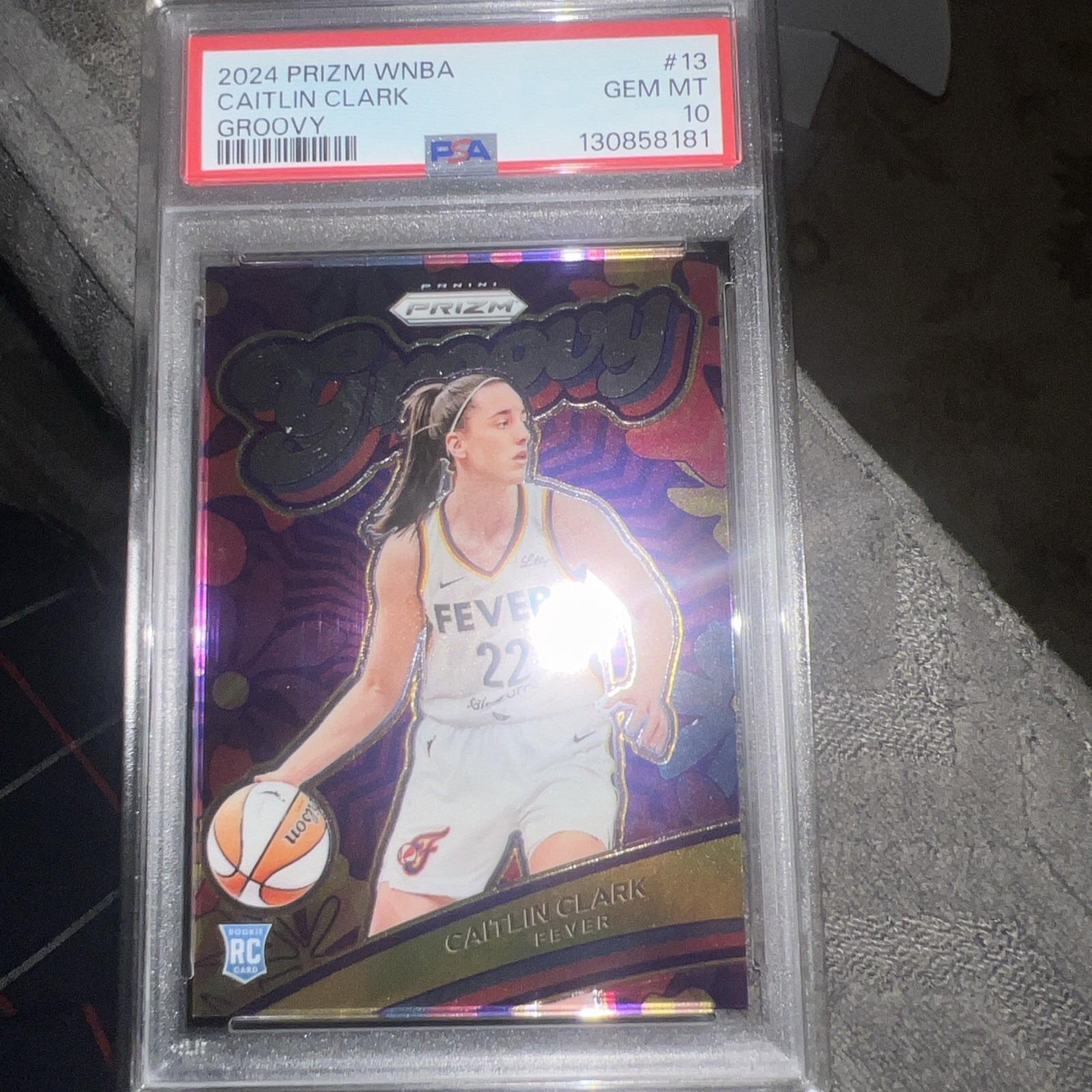 2024 Panini Prizm WNBA Groovy 13 Caitlin Clark Psa 10 Indiana Fever Rc Gem