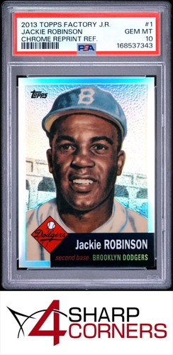 2013 TOPPS JACKIE ROBINSON CHROME REPRINT REFRACTOR #1 HOF PSA 10