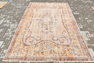 #ad Vintage Turkish Rug 55x84 ft 169x257 cm Beige Wool Rug $187.00