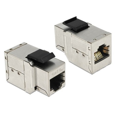 Delock Keystone Netzwerk Modul [RJ45 Buchse > RJ45 Buchse, Cat.6A]
