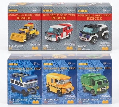 Buildable Brix Trio Building Block Set Lot of 6 New Sealed STEM Construction Toy