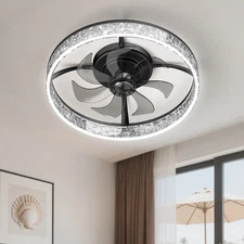 20" Wall Mounted Fan, Quiet 7 Blades Wall Mount Fan with Remote, Light and Timer