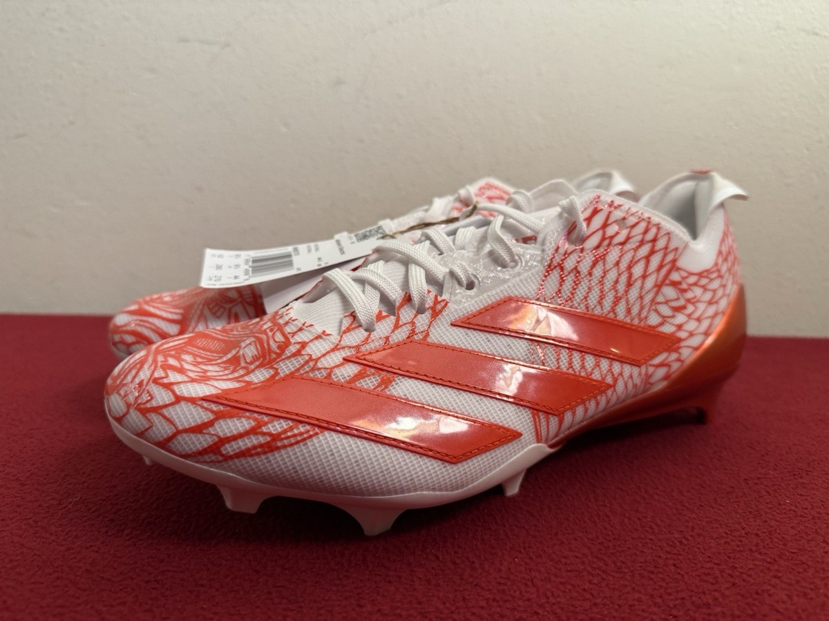 サッカーシューズ ホワイト/レッド ストライプ Adidas Adizero Electric II Football Cleats Snake White Orange