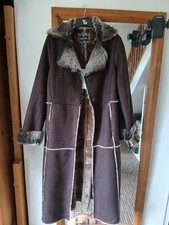 long length beige faux fur coat