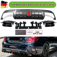 Carbon Optik Diffusor Auspuffblenden für Mercedes W205 S205 Line mit Led Carbon Optik Diffusor Auspuffblenden für Mercedes W205 S205 Line mit Led
