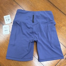 Reebok Reflex High Rise Biker Short Deep Cobalt Women s Pockets Stretch