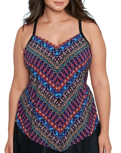 NWT Trimshaper Hank Tankini Swimsuit Top Plus Size 18W 