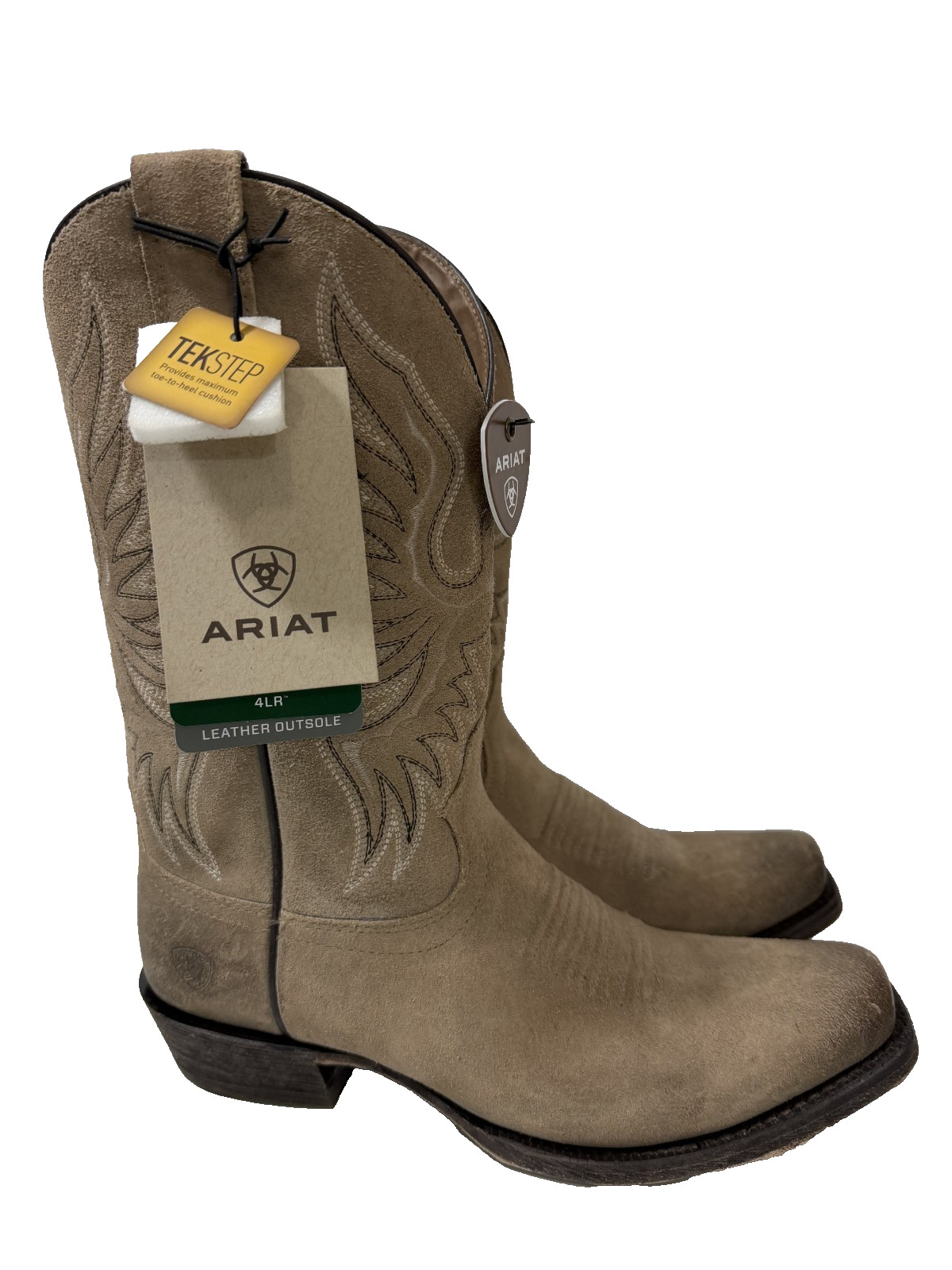 S Circuit High Stepper Burned Gray Roughout Western Boot