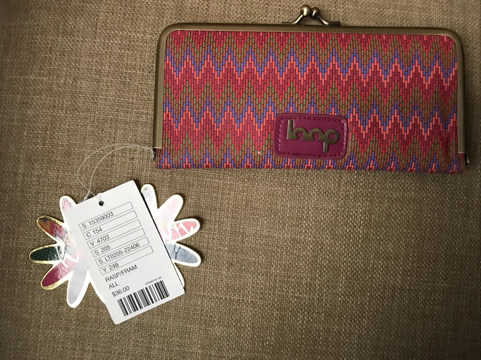 Bolso sin asas tipo billetera floral multicolor Loop NYC 8 x 3,75 nuevo con etiquetas Foto 3 de 4