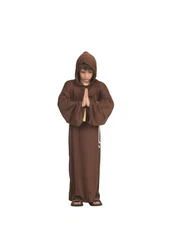 MONK RELIGIOUS BIBLICAL CATHOLIC PRIEST MEDIEVAL BOY CHILD COSTUME ROBE BROWN