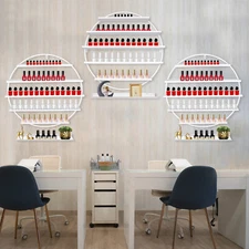 Wall Mounted Round Shape Nail Polish Storage Rack, Holder Display Stand for Nail