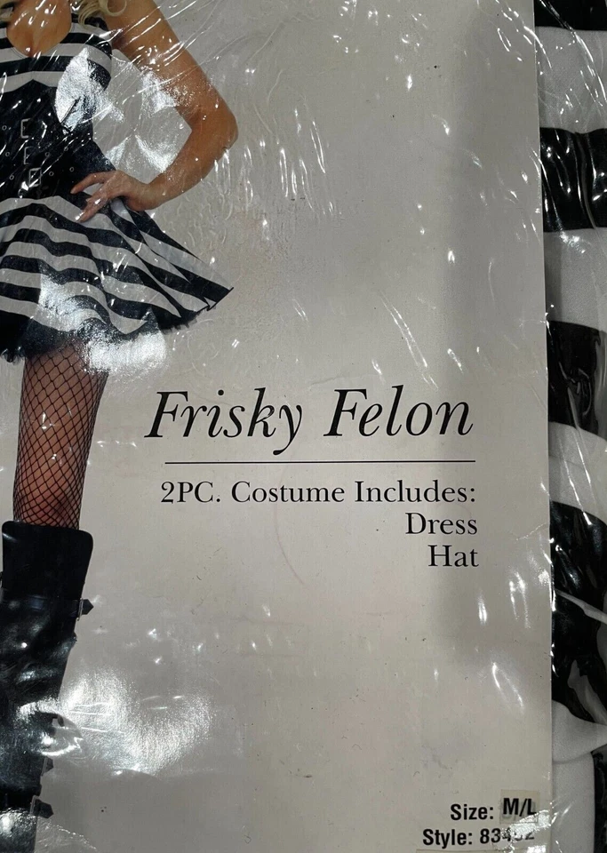 Leg Avenue Halloween Costume WITH Hat (Frisky Felon), Size (M/L), BRAND NEW - Image 3 of 4