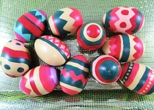 Hand Painted Wooden Easter Eggs Lot Of 11 Each Unique Spring D cor