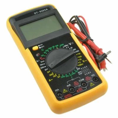 MULTIMETRO DIGITALE TESTER VOLT AMPERE CON CAVI PUNTALI GUSCIO DISPLAY DT 9205A