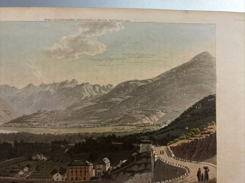 LAGO MAGGIORE acquatinta a colori Città di CREVOLA 1820.Rudolph Ackermann - Picture 7 of 9