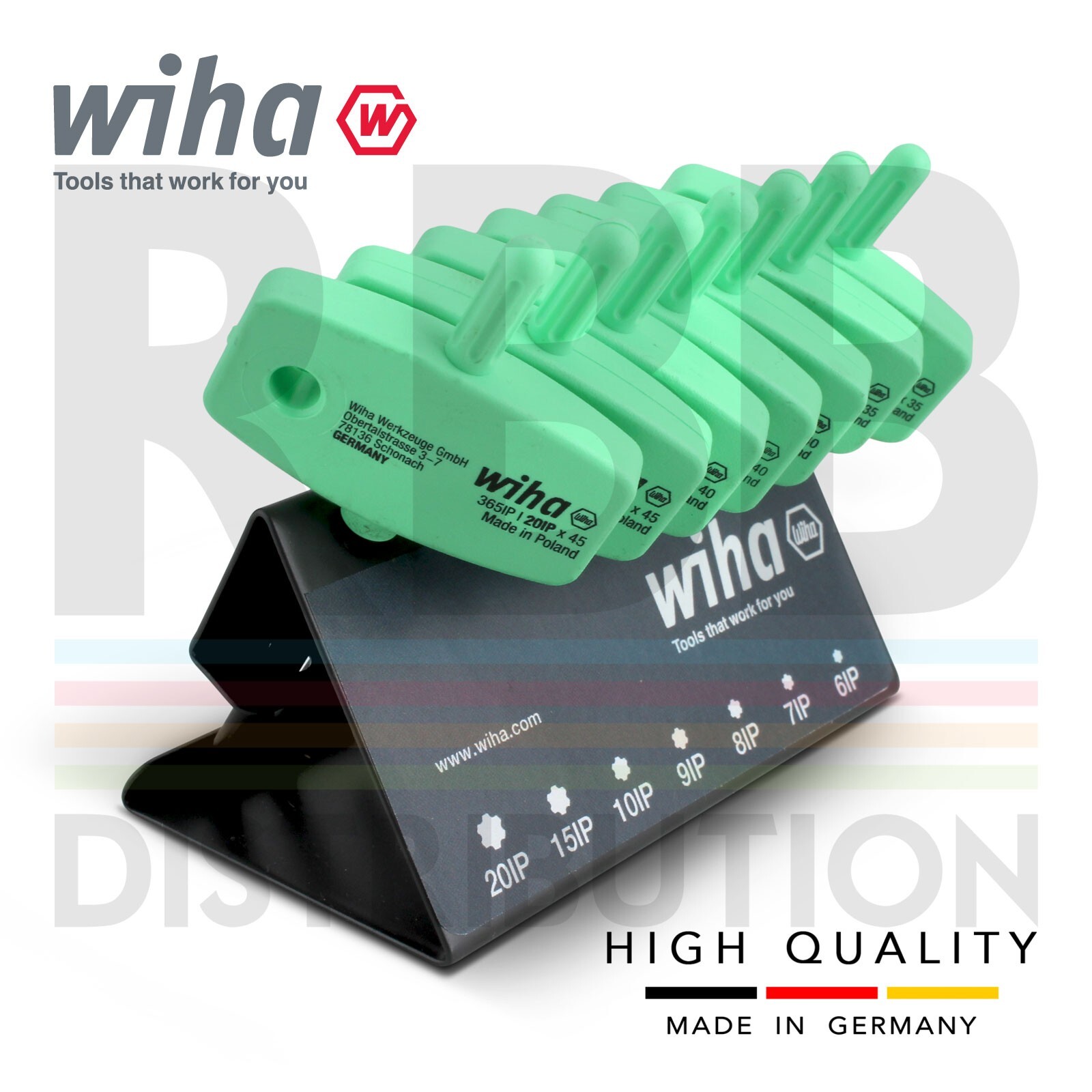 Wiha L Chiave con Chiave Manico Torx Plus Set Con Bench Stand T6 A T20 26261