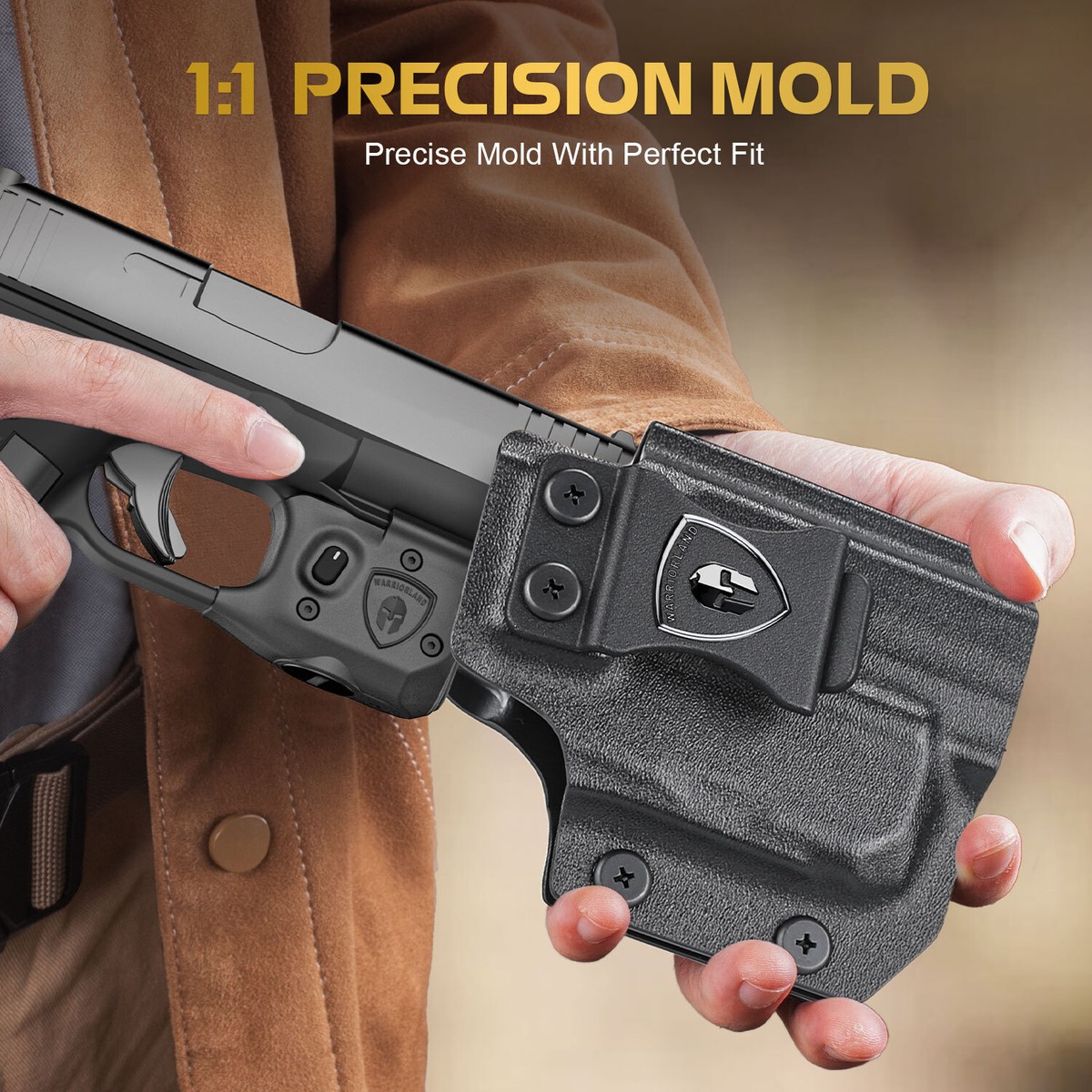 WARRIORLAND Compact 150-Lumen Pistol Light Laser Combo Fit Glock