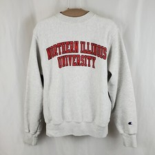 Northern Illinois University Champion Reverse Weave Sweatshirt Mens Small Gray.