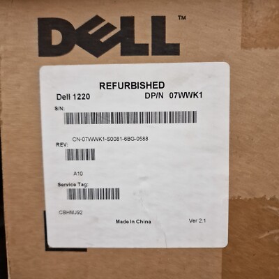 Dell 1220 Projector 800x600 resolution, 4:3 (SVGA) aspect ratio, 2700 Lumens