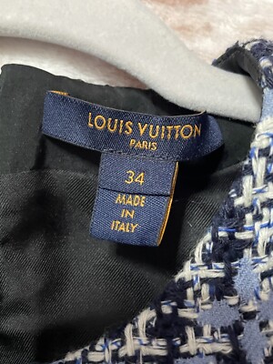 LOUIS VUITTON ネイビー ミニワンピース 34 Louis Vuitton Blue Monogram Tweed Mini Dress FR34 | eBay