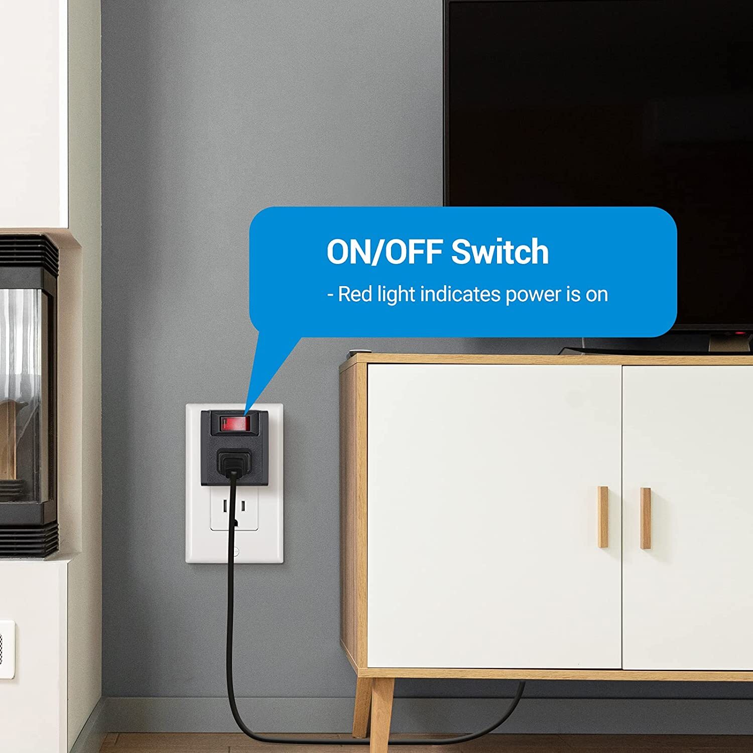 DEWENWILS Grounded Single Port Power Adapter with On/Off Switch, 3 ...