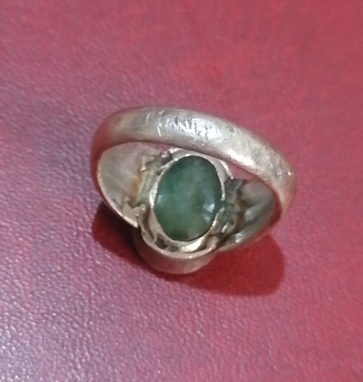 Exquisite Green Emerald Handmade Solid Silver Rin… - image 8