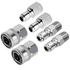 Pressure Washer Adapter Set 3/8 Inch Quick Connect Kit Male and Female Quick ...