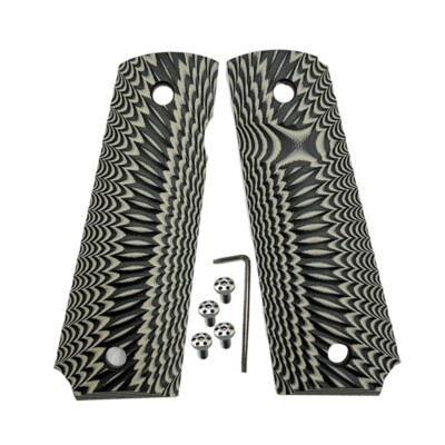 1911 G10 Grips Full Size Gray Black + Spiral 1911 Grip W/Screws 1911 grips
