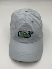 Vineyard Vines Strapback Hat Baseball Cap Light Blue Green Whale Boats Logo