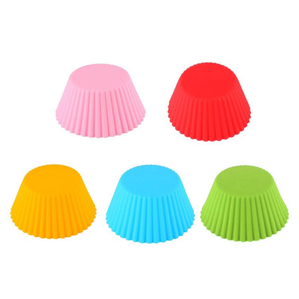 Up to 25x Round Cup Cake Silicone Baking Mould Cupcake Case DIY Bake Mold Muffin - image 4 of 4