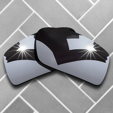 Polarized Silver Chrome Mirrored Sunglasses Replacement Lenses for-Oakley Gascan