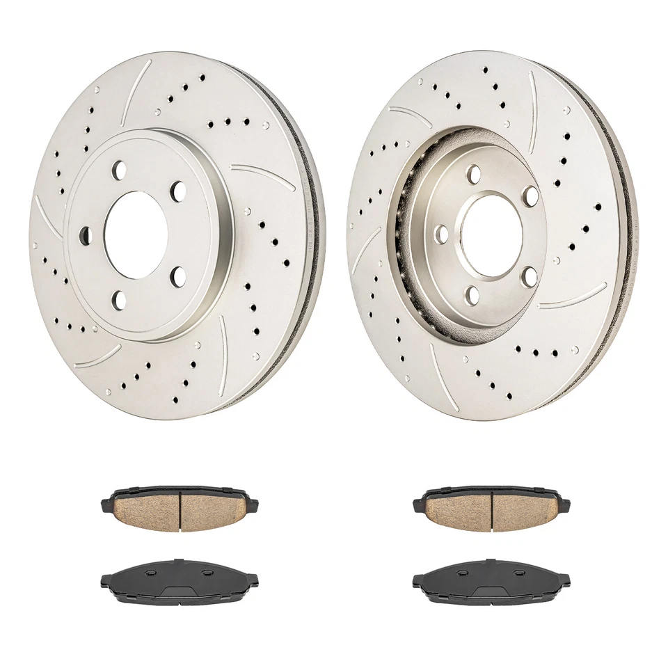 Front Drilled Brake Rotor Ceramic Pad For Ford Crown Victoria 2003 2004 05-2011 - Image 4 of 4