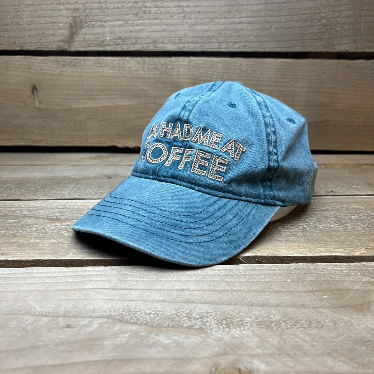 You Had Me At Coffee Green Strapback Baseball Hat Cap