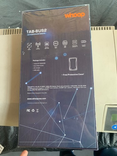 WHOOP TAB-8US2, 8" QUAD CORE, 4G. TABLET PC - Bild 2 von 2