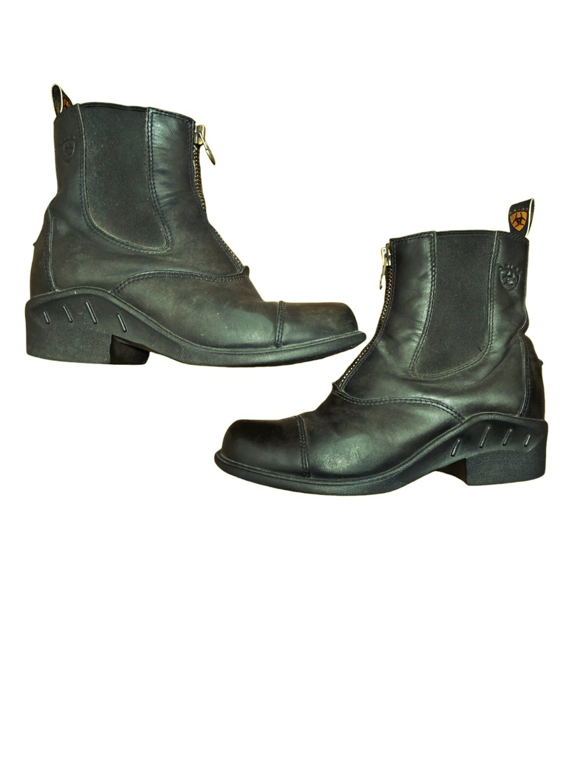 Ariat Heritage Paddock Boots Women's 7B Black Leather Riding Zip Style 42106