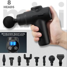 99 Speeds Massage Gun 8 Heads Deep Tissue Handheld Muscle Percussion Massager
