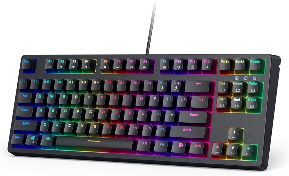 Mechanical Gaming Keyboard with RGB Backlit and Clicky Blue Switches