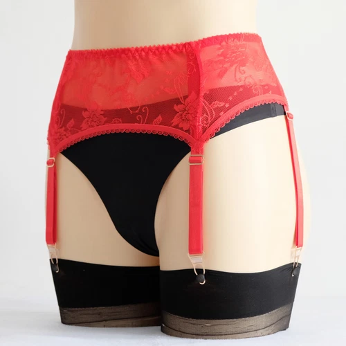 S-3XL Floral Lace Garter Belt 4 Straps Metal Clips Sexy Suspender F Thigh Highs - Picture 24 of 64