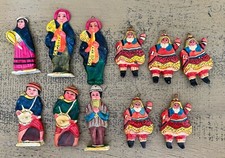 Peru Clay Musicians Dancers Lot Of 11 Handmade