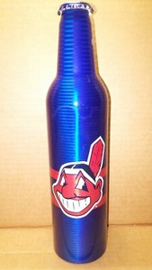 Bud Light Chief Wahoo Indians 16oz alum beer bottle 2007 Anheuser-Busch - EMPTY