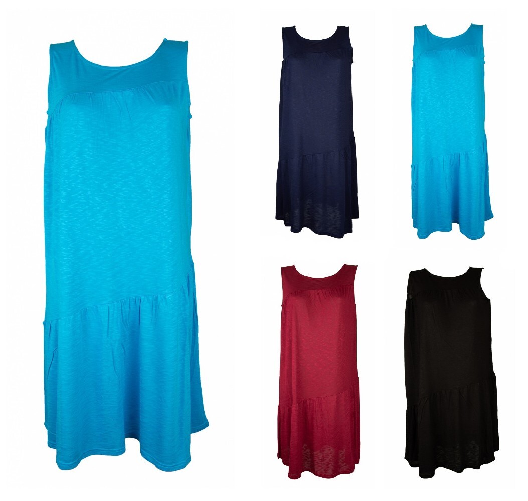 DIVA SPIDER Women Sleeveless Wide Shoulder Pure Viscose Flamed Fabric Artic Dress