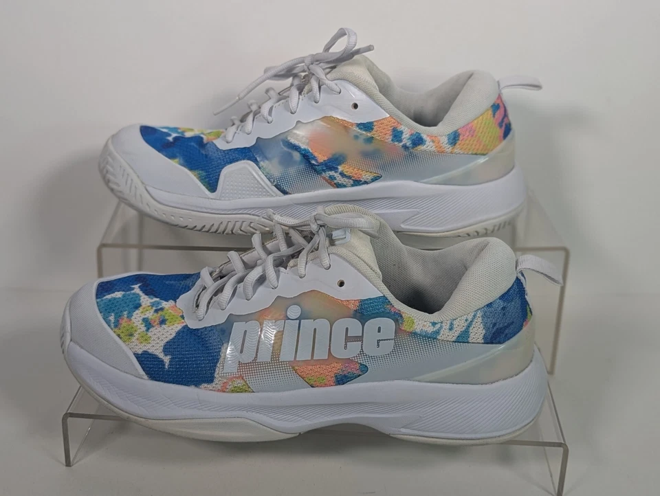 Zapatos de tenis/pickleball Prince Cross-Court 2.0 para mujer talla 8.5 blanco azul Foto 4 de 4